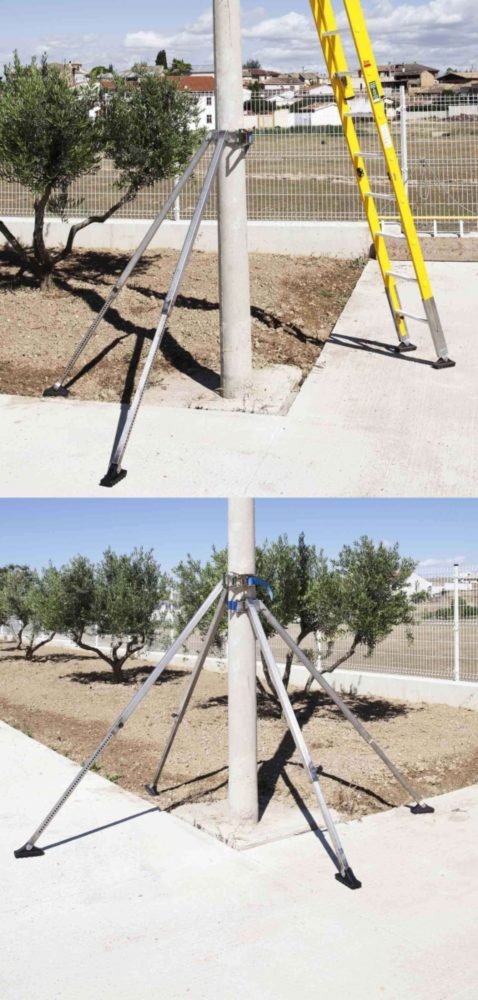 Bípodes para la sujeción de postes de madera