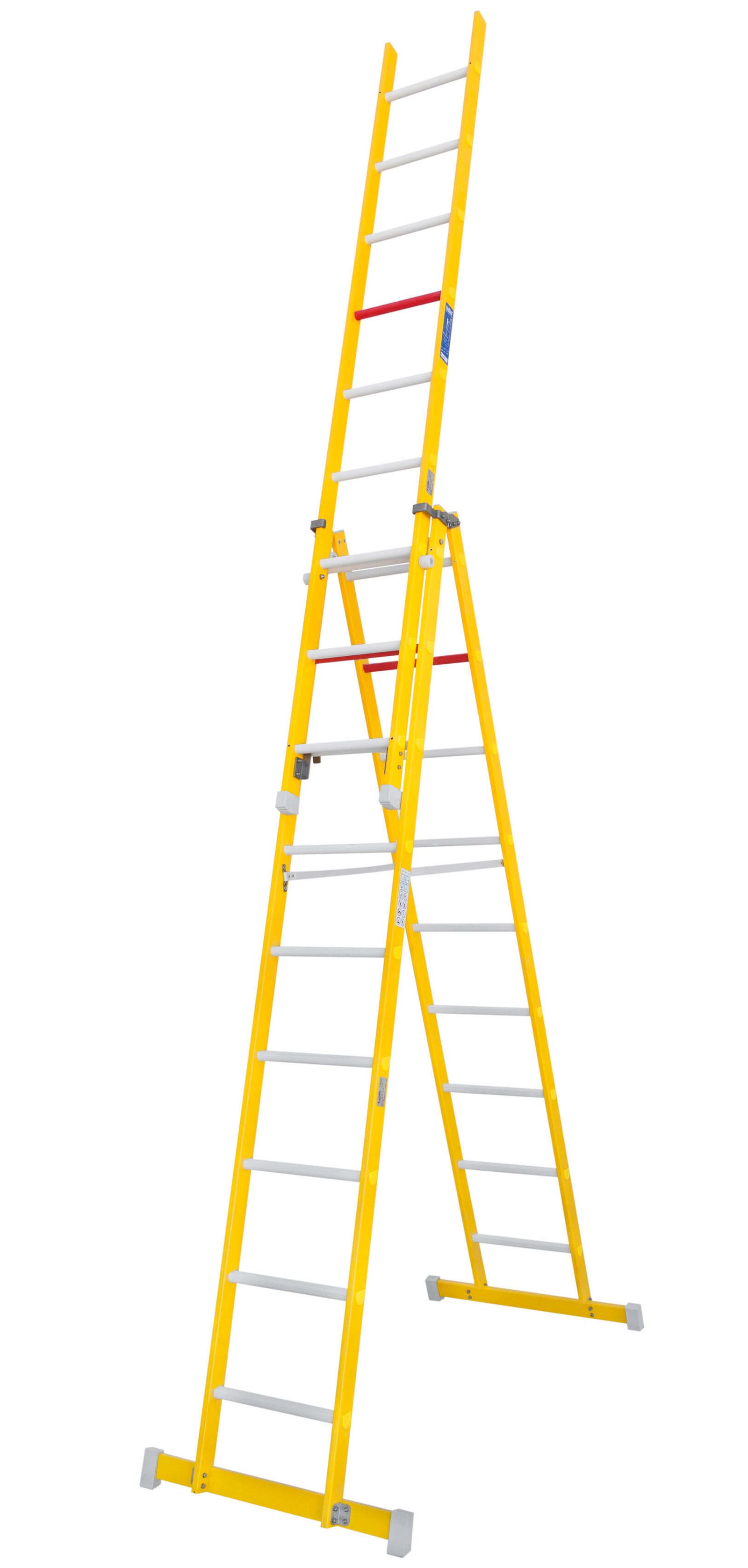 Escalera de Fibra de Tijera con Tramo Extensible