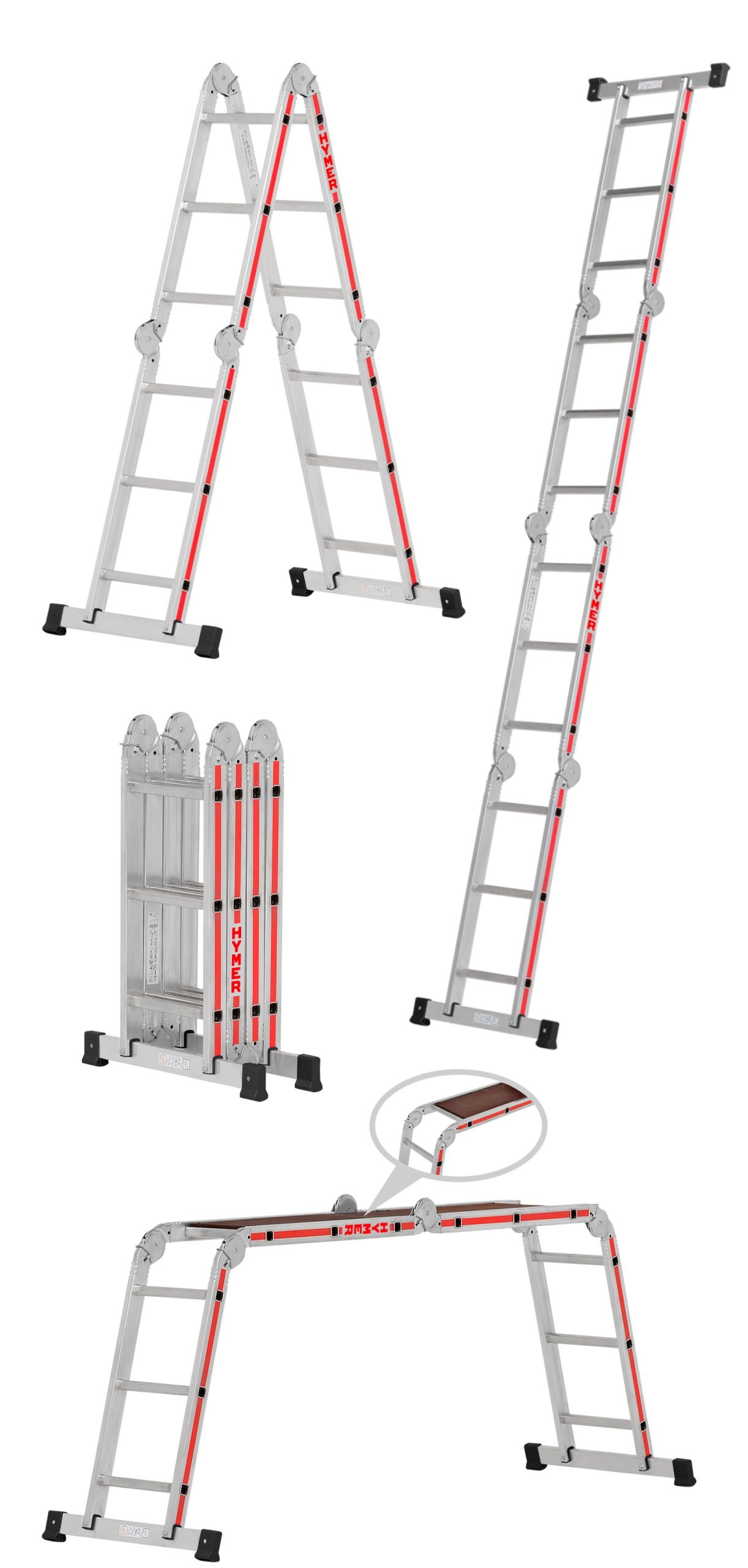 Escalera multiusos de aluminio