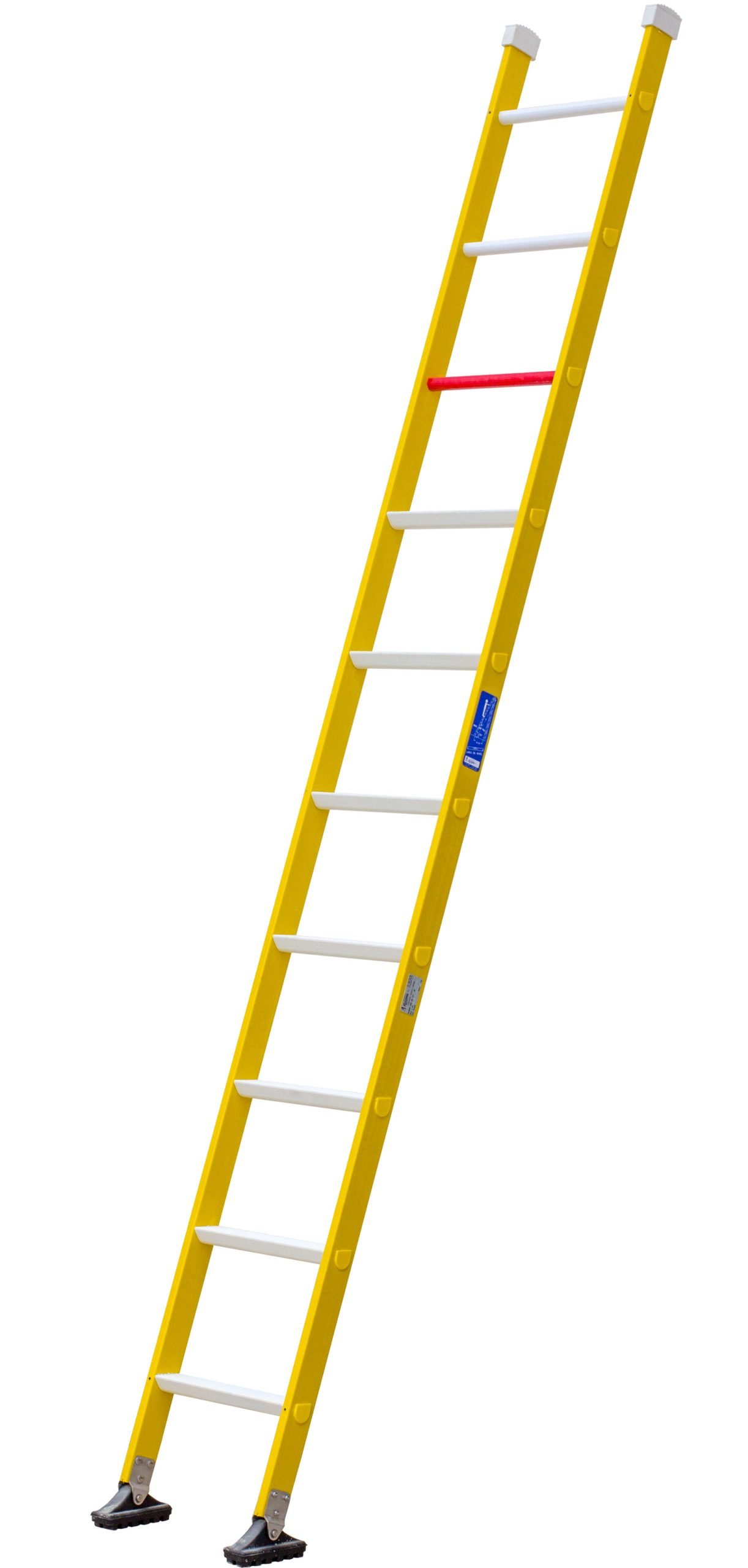 Escalera de fibra de un tramo con peldaño ancho